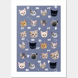 trending cats pattern Posters and Art